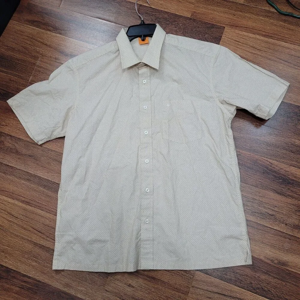 The Aviator Large Short Sleeve‎ Shirt Men's Casual Dress Diamond Pattern - Picture 2 of 8